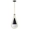 Nuvo Admiral 1-Light Pendant 6 in. Matte Black and Natural Brass White Opal Glass 60/7902 - alternate 2